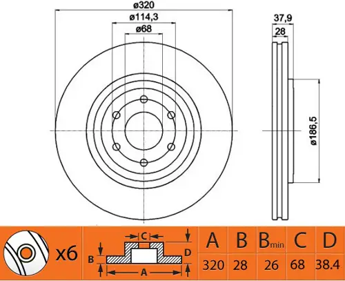 NiBK RN1416V ROTOR DISC
