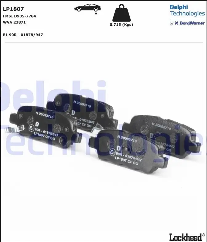 DELPHI LP1807 BRAKE PADS