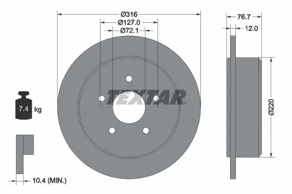 TEXTAR 92227700 ROTOR DISC