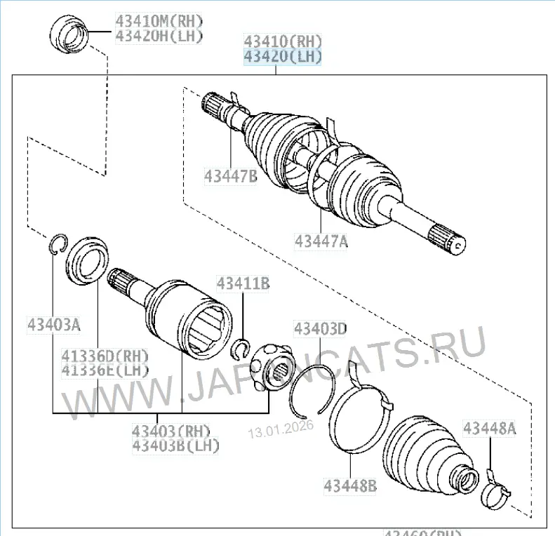 seaページ TOYOTA 43430-60040 43430-60040, 43430-60020