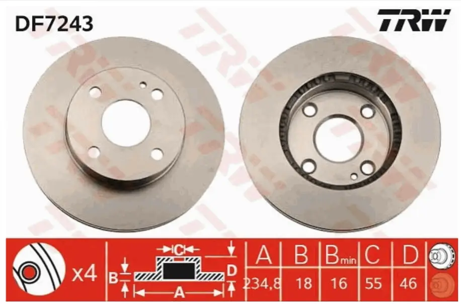 TRW DF7243 ROTOR DISC