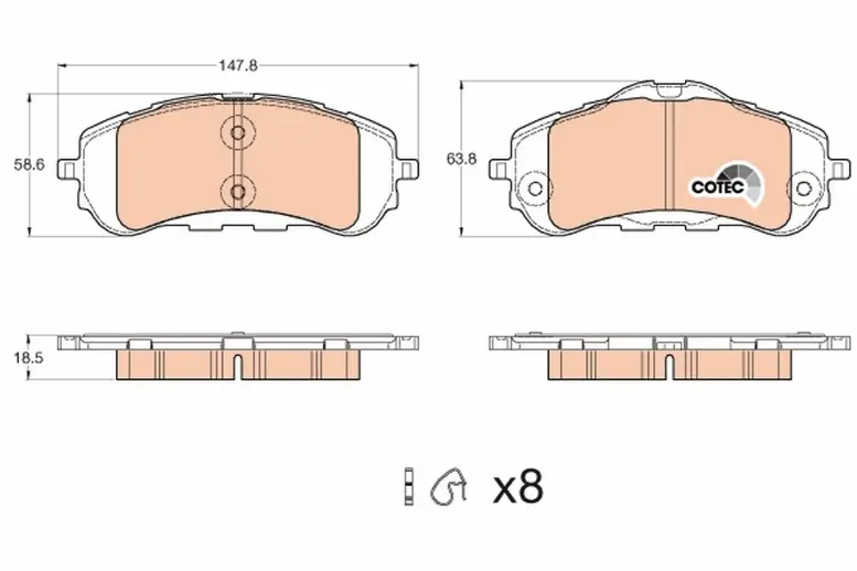 TRW GDB2044 BRAKE PADS