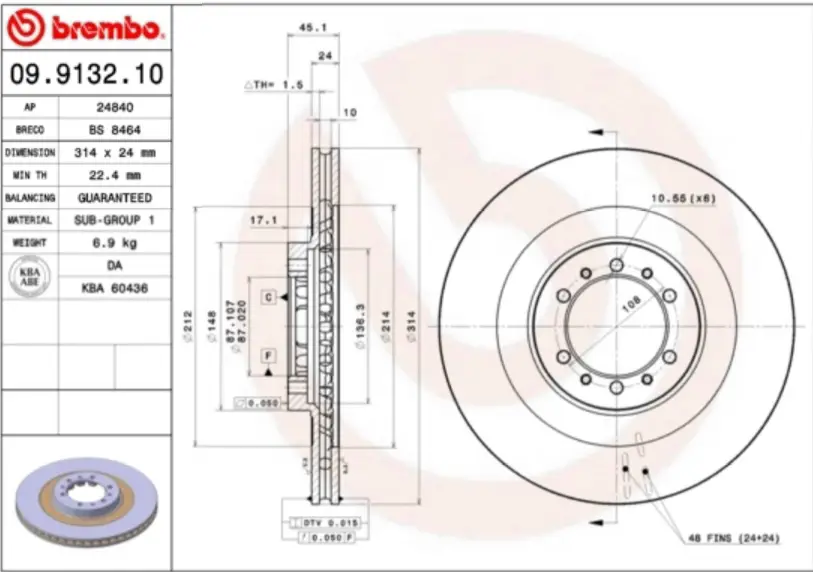 BREMBO 09.9132.10 ROTOR DISC