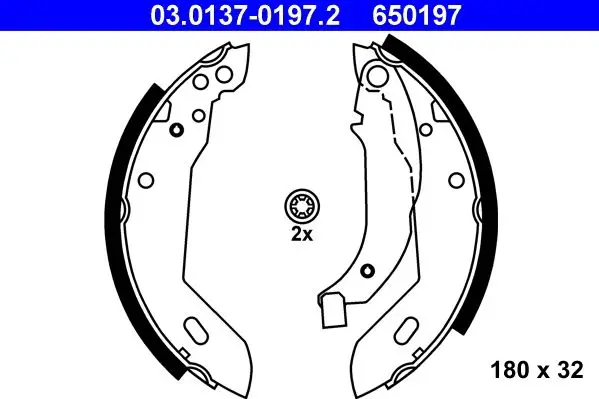 ATE 03.0137-0197.2 BRAKE SHOE
