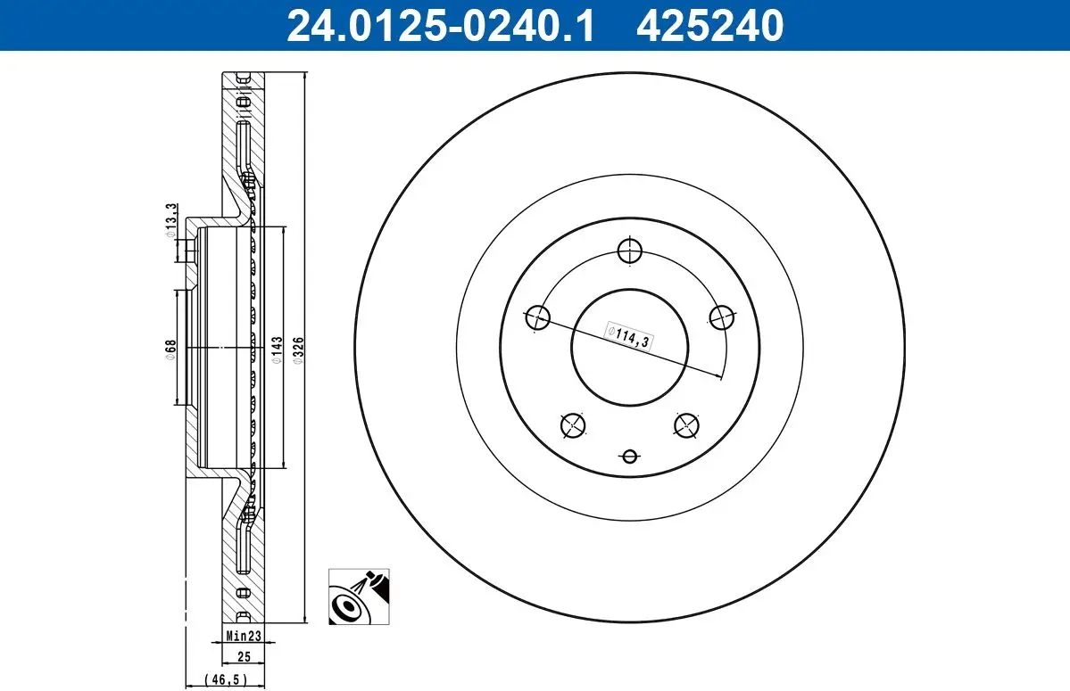 ATE 24.0125-0240.1 ROTOR DISC