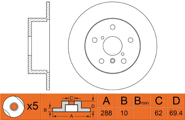 NiBK RN1255 ROTOR DISC