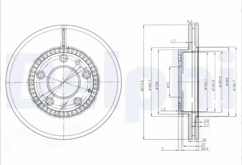 DELPHI BG3724 ROTOR DISC