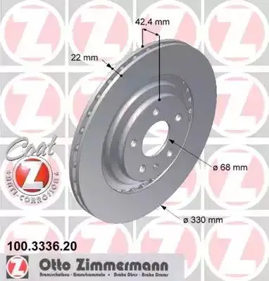 ZIMMERMANN 100.3336.20 ROTOR DISC