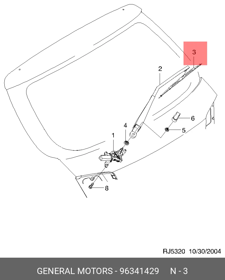 CHEVROLET 96341429 CONVENTIONAL WIPER