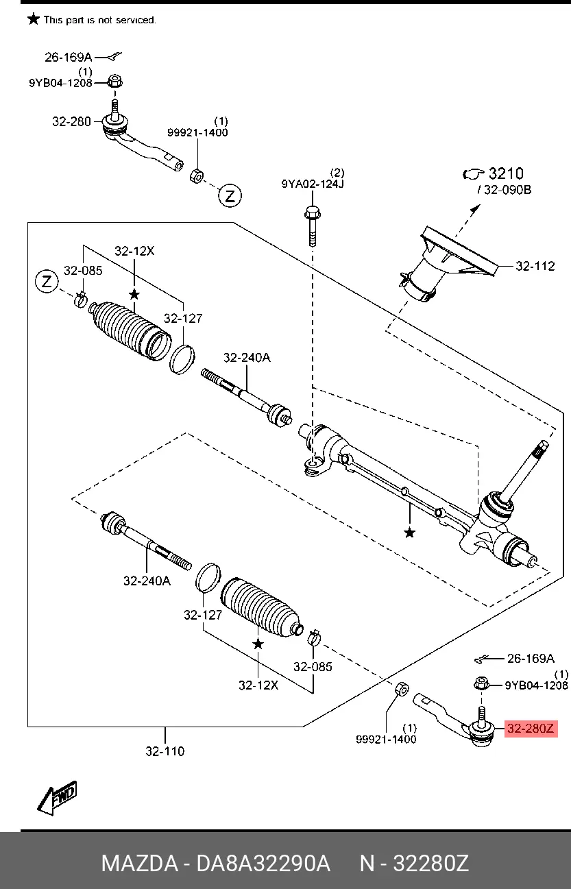 MAZDA DA8A-32-290A TIE ROD END