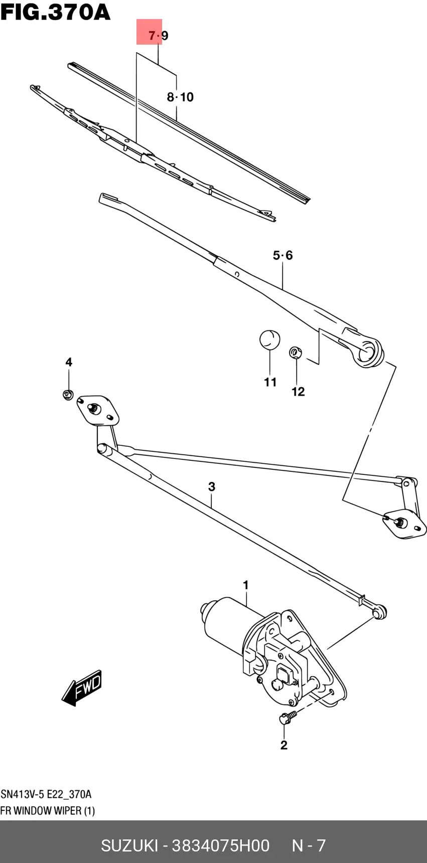 SUZUKI 38340-75H00 CONVENTIONAL WIPER