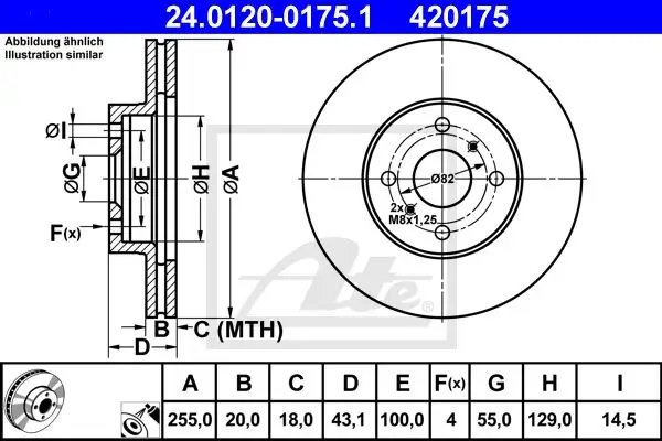 ATE 24.0120-0175.1 ROTOR DISC