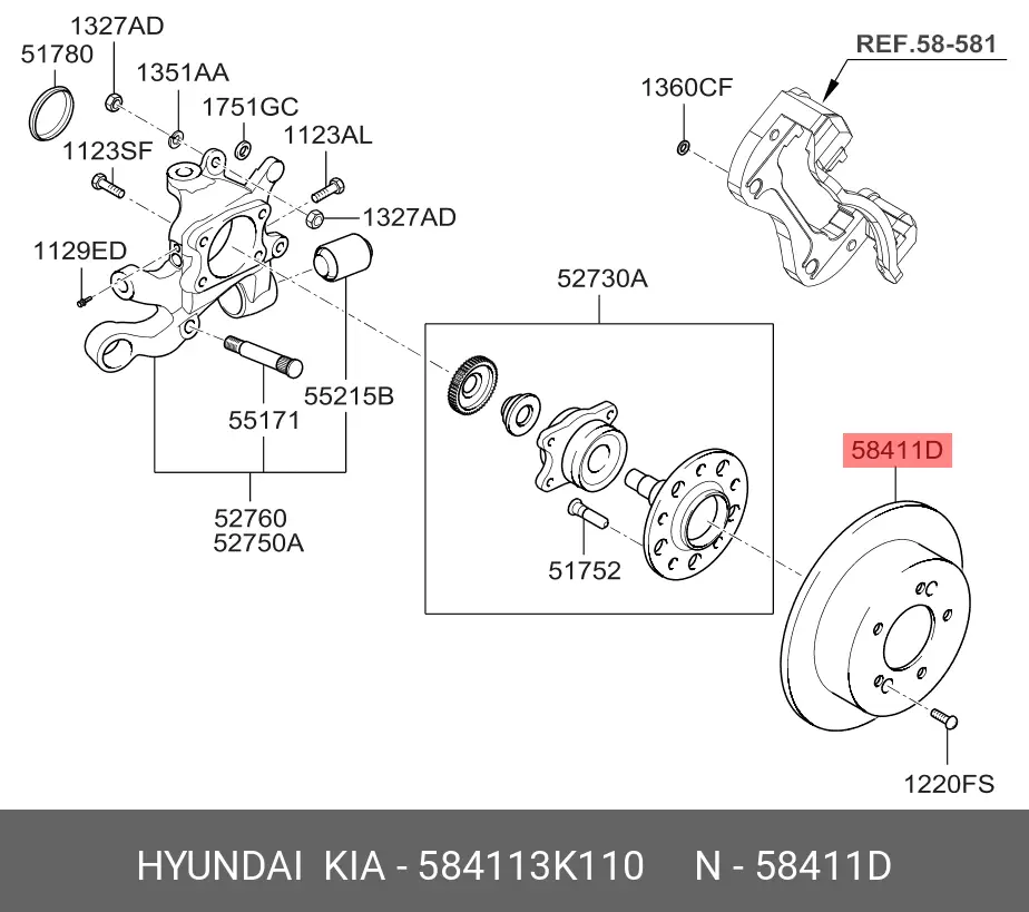 HYUNDAI 58411-3K110 ROTOR DISC