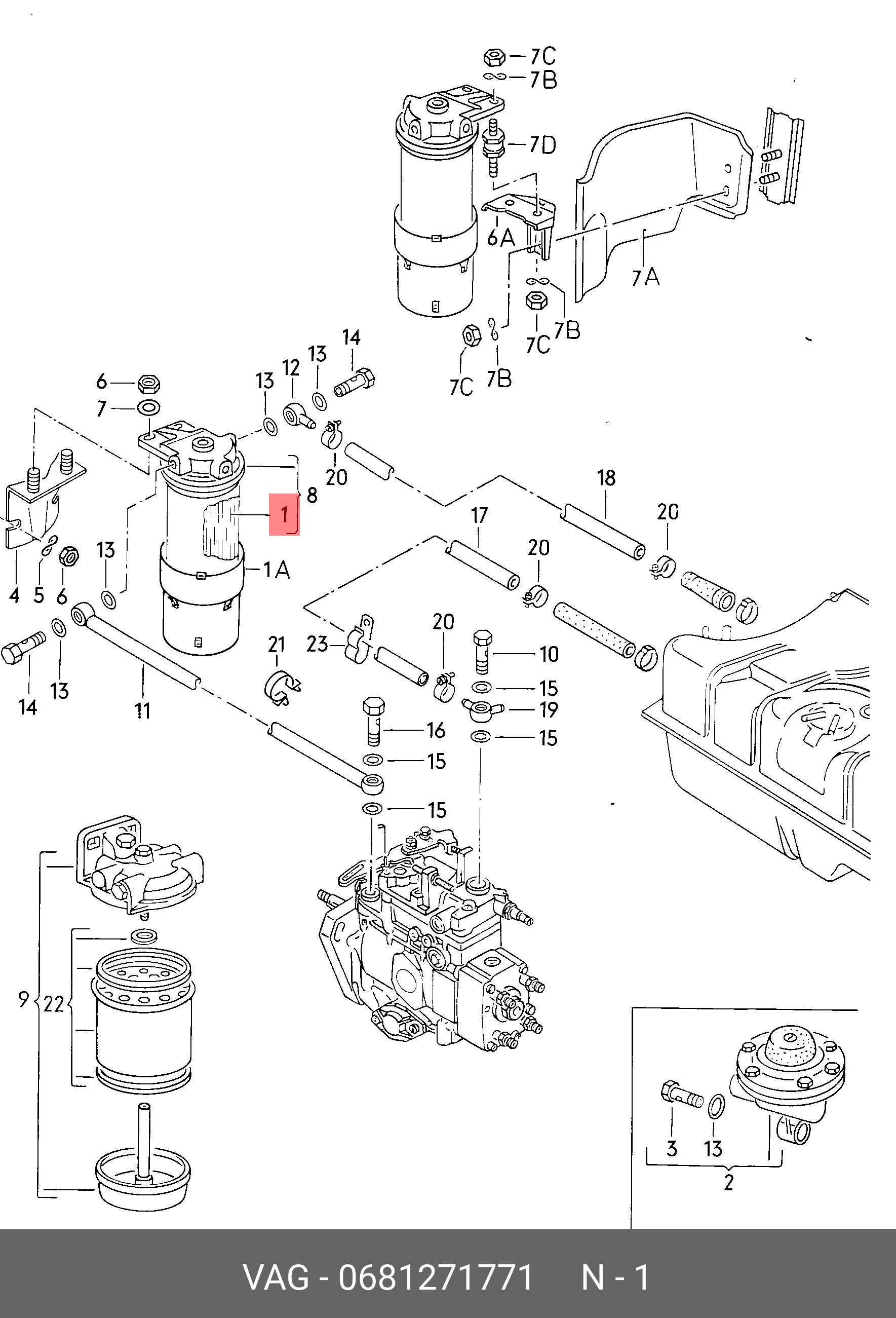 VOLKSWAGEN 0681271771 DIESEL FILTER (SPIN-ON)