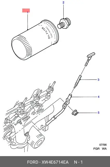 FORD XW4E-6714-EA OIL FILTER (SPIN-ON)