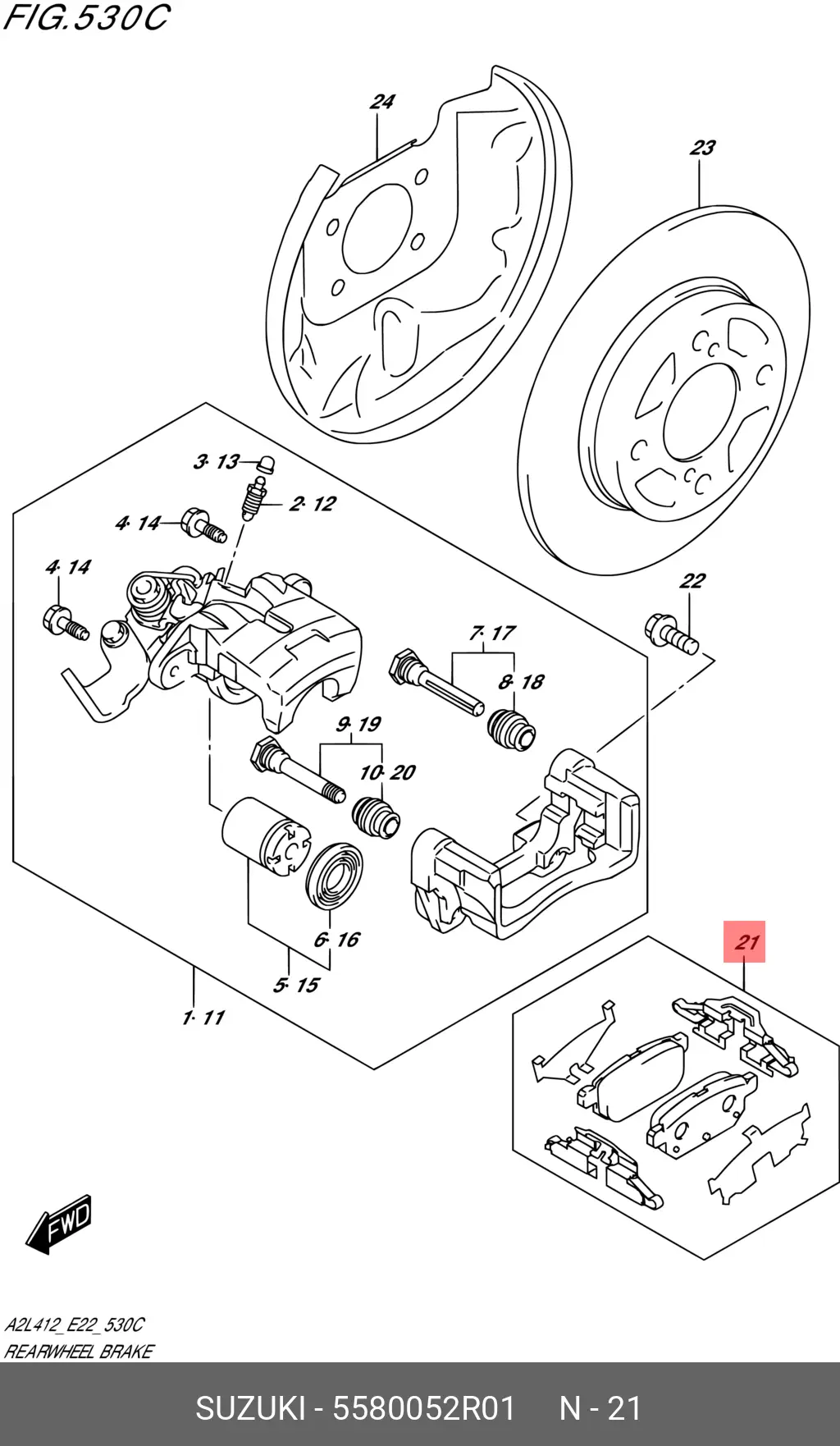 SUZUKI 5580052R01 BRAKE PADS