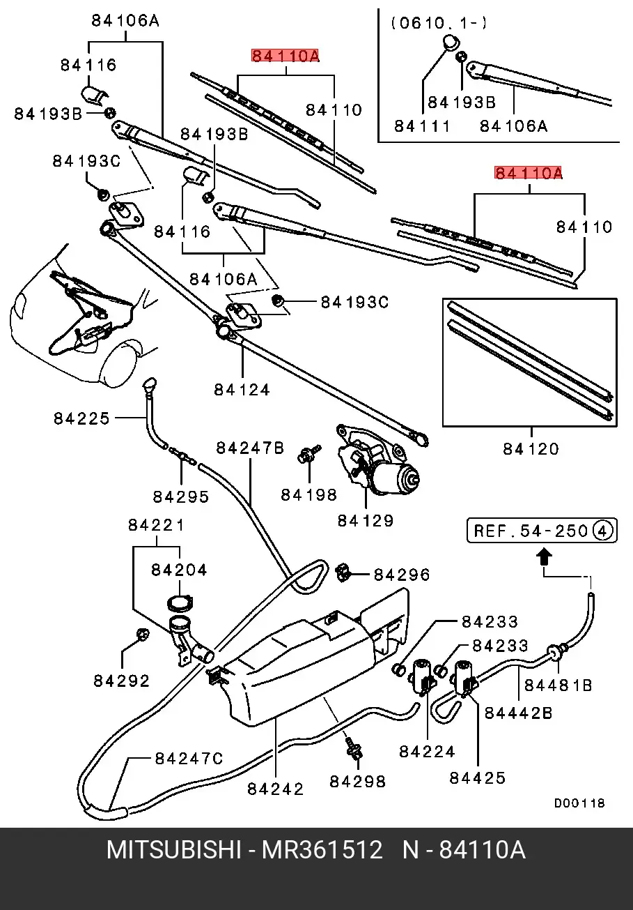 MITSUBISHI MR361512 CONVENTIONAL WIPER