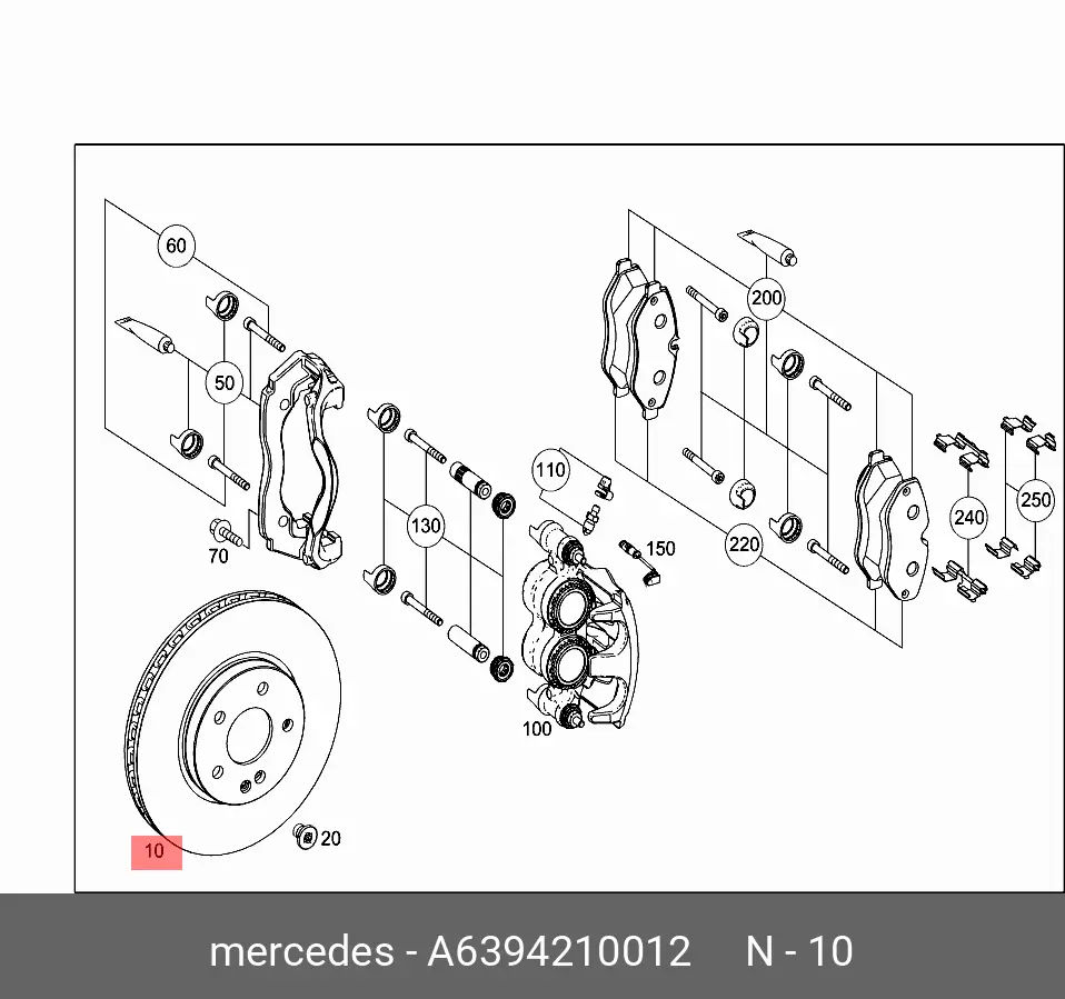 MERCEDES-BENZ A 639 421 00 12 ROTOR DISC