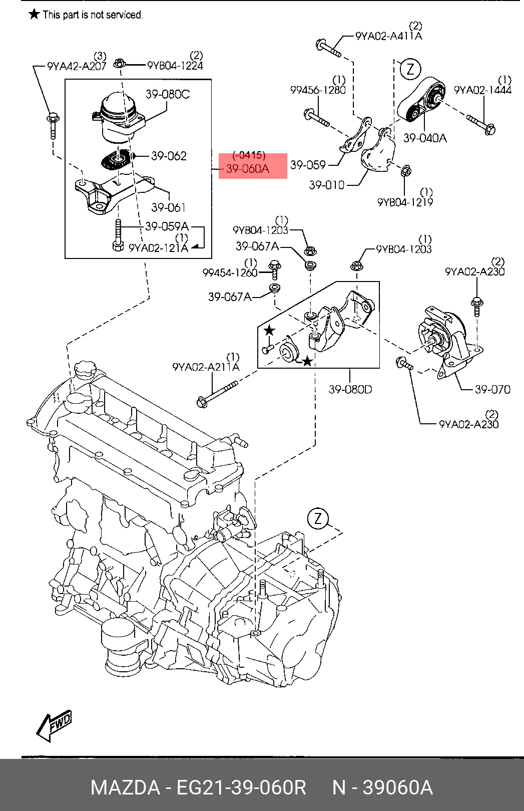 MAZDA EG21-39-060R ENGINE MOUNTING