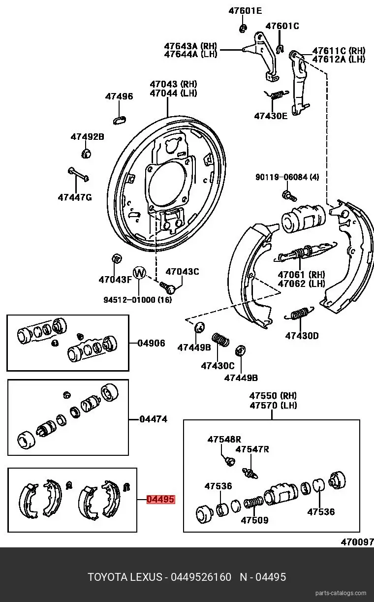 TOYOTA 04495-26160 BRAKE SHOE