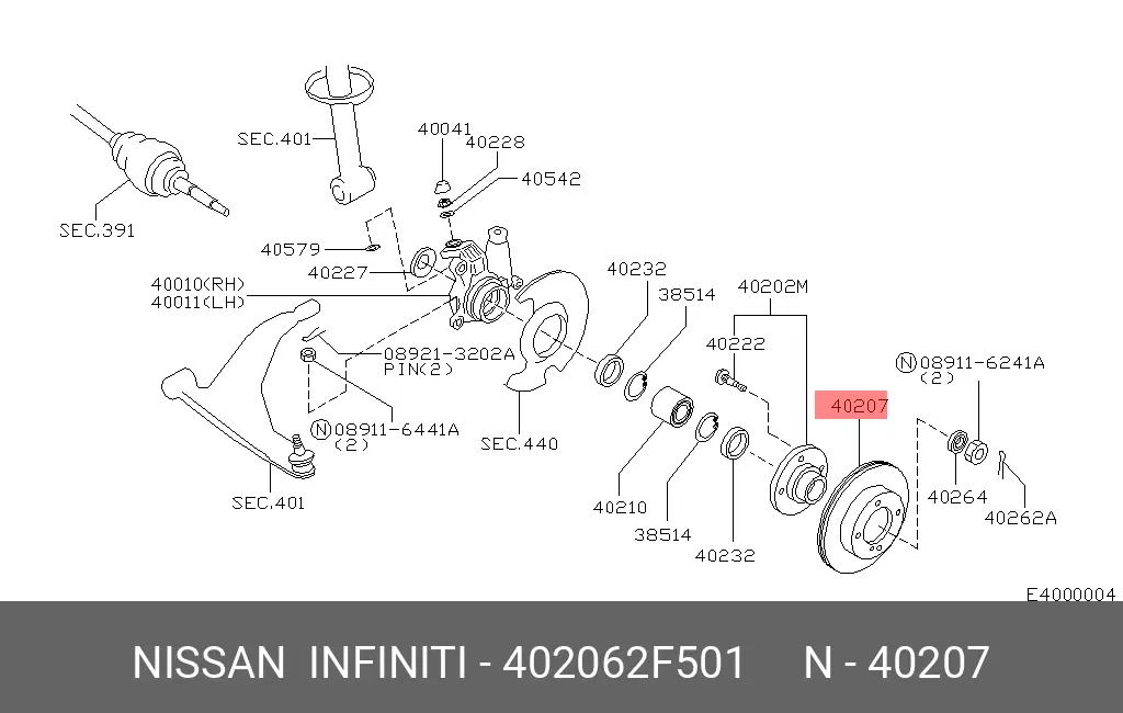 NISSAN 40206-2F501 ROTOR DISC