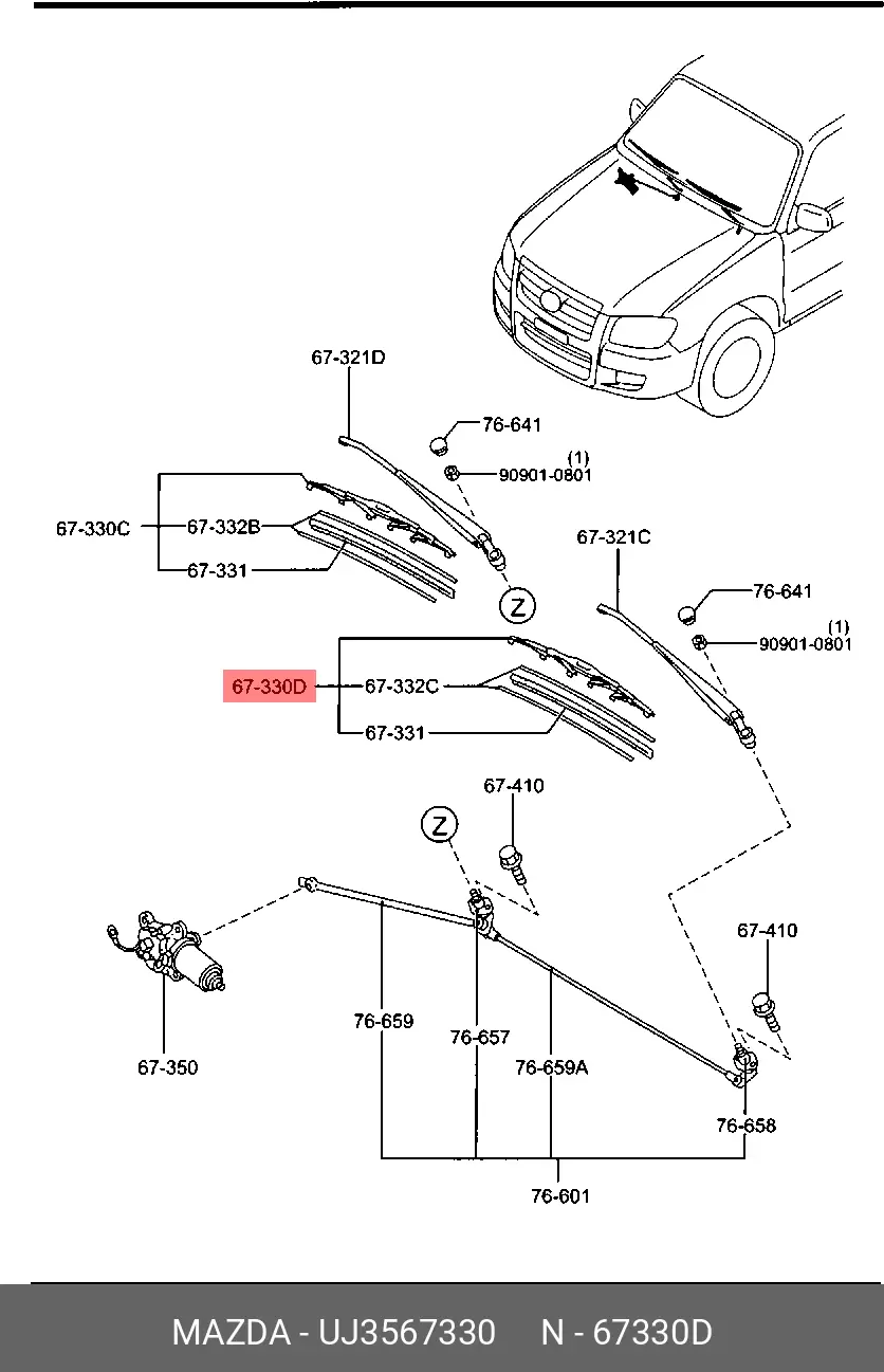 MAZDA UJ35-67-330 CONVENTIONAL WIPER