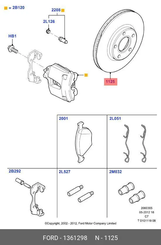 FORD 1 361 298 ROTOR DISC