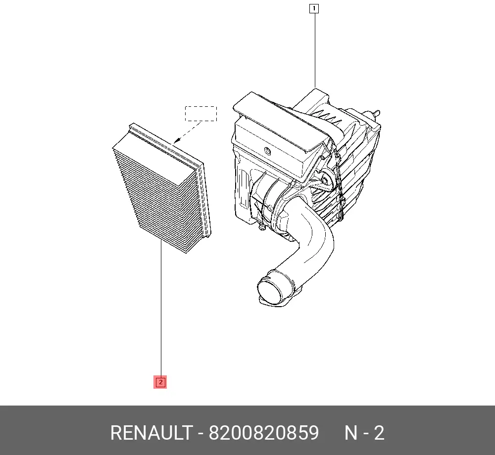 RENAULT 82 00 820 859 AIR FILTER