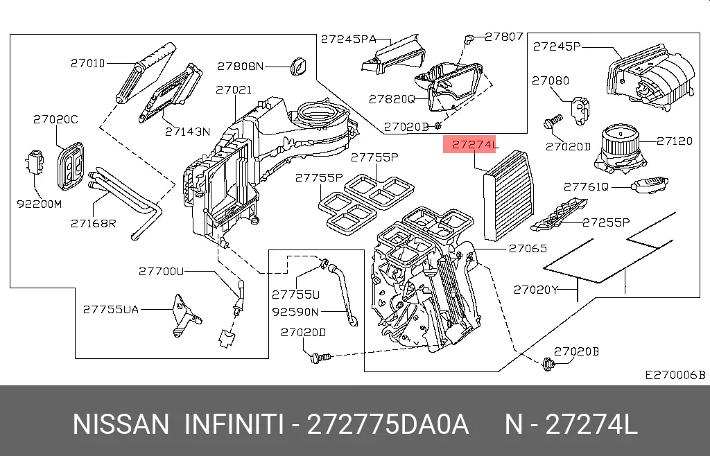 INFINITI 27277-5DA0A CABIN FILTER