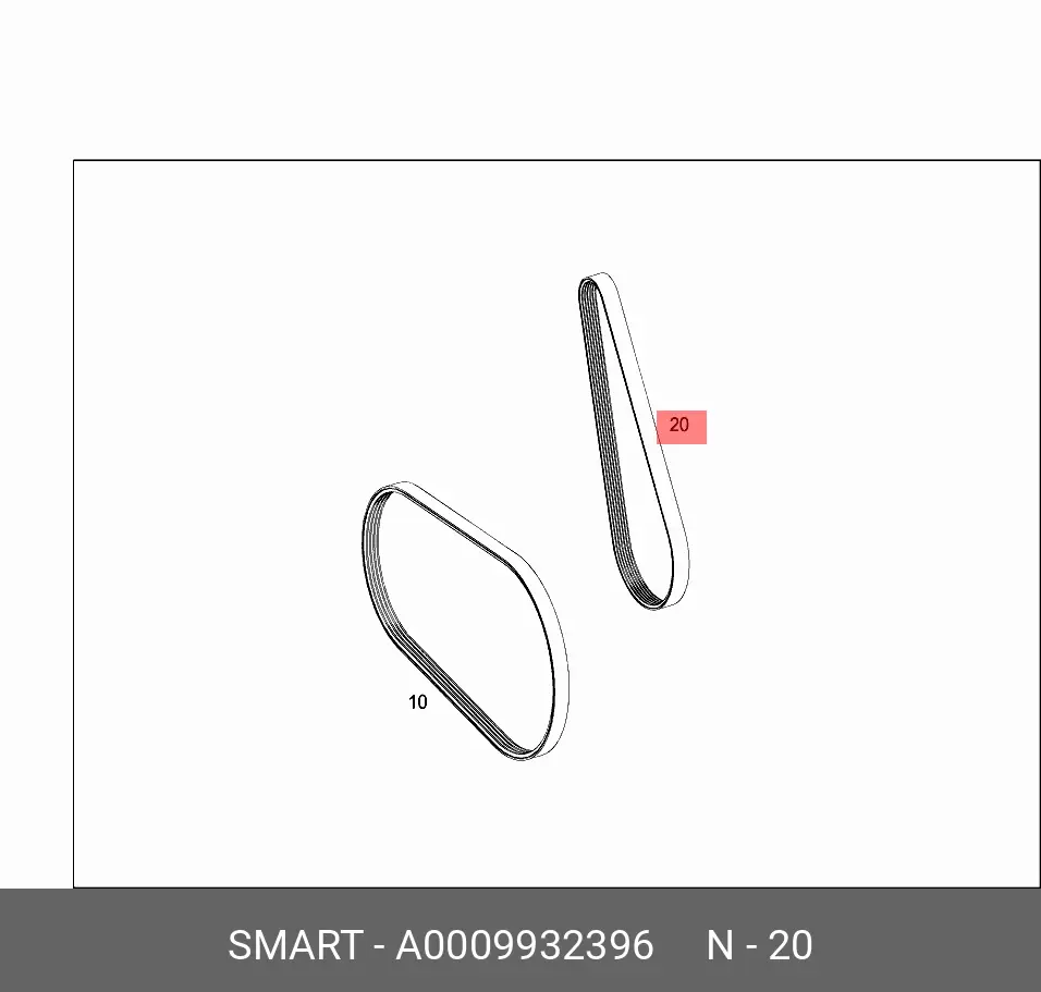 SMART A 000 993 23 96 MULTIRIB BELT