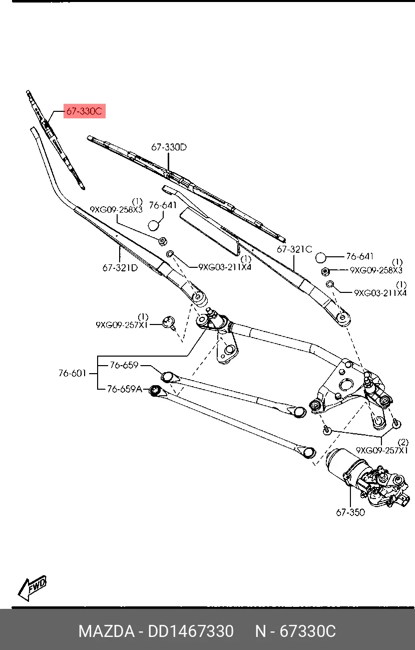 MAZDA DD14-67-330 CONVENTIONAL WIPER