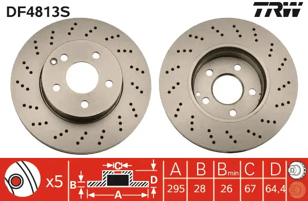 TRW DF4813S PERFORMANCE ROTOR DISC