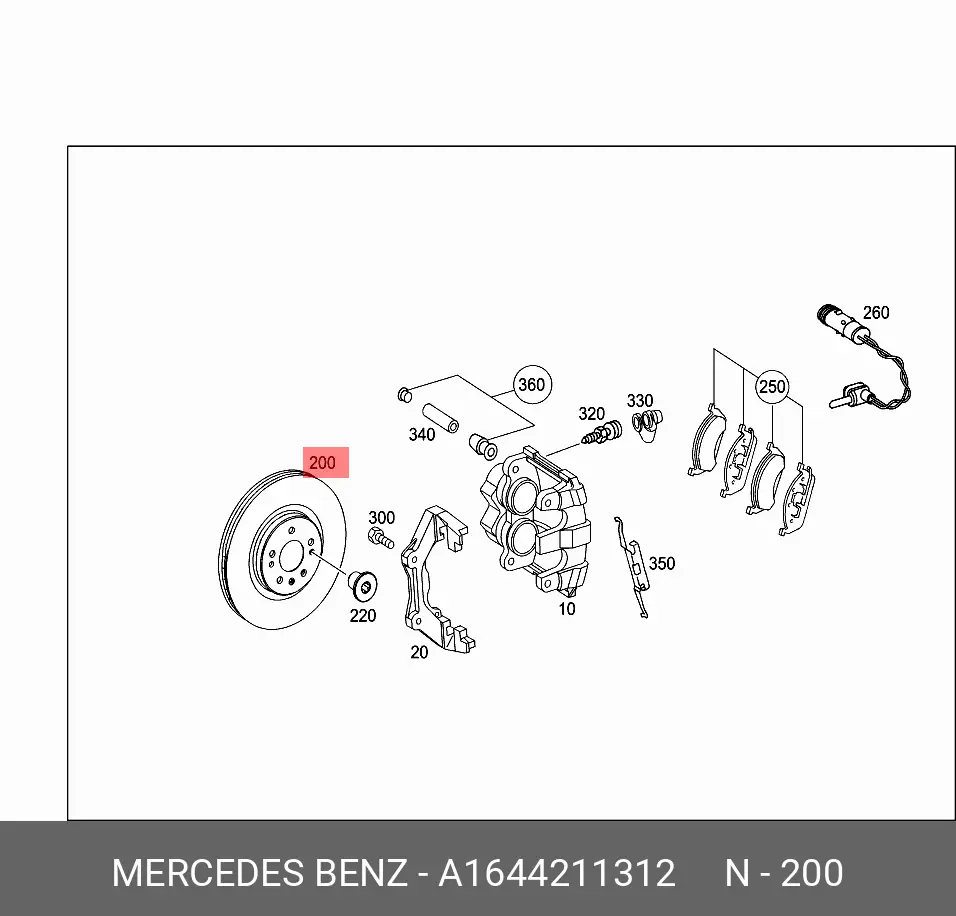 MERCEDES-BENZ 1644211312 ROTOR DISC