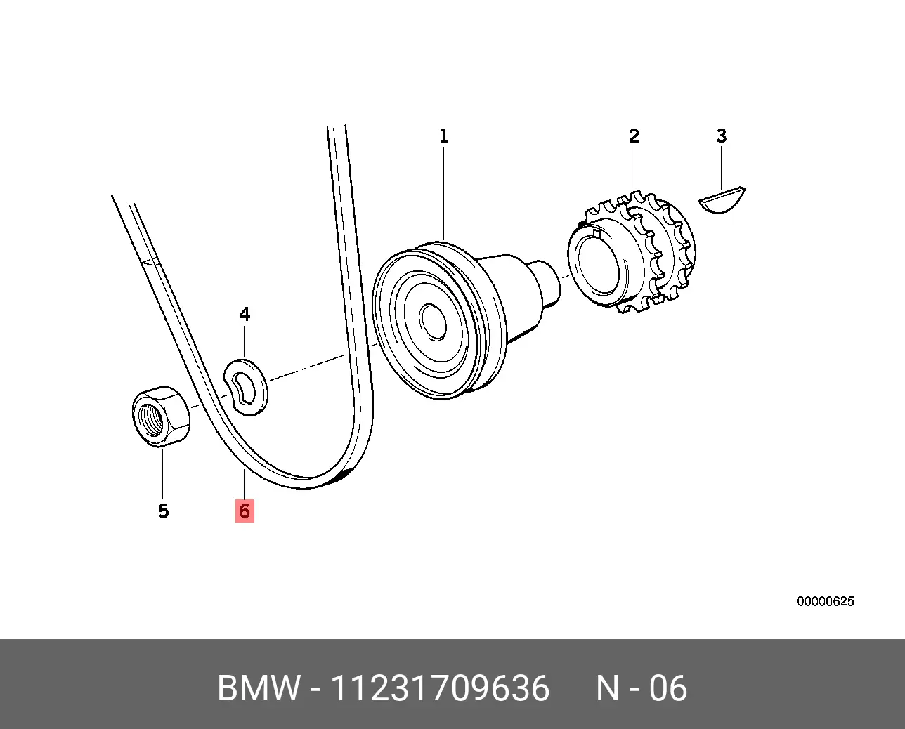 BMW 11231709636 V-BELT
