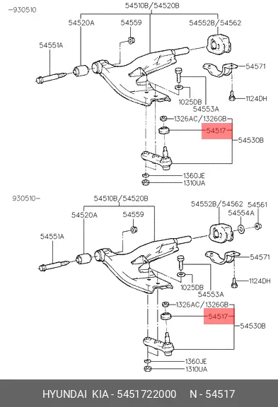 KIA 54517-22000 BALL JOINT BOOT