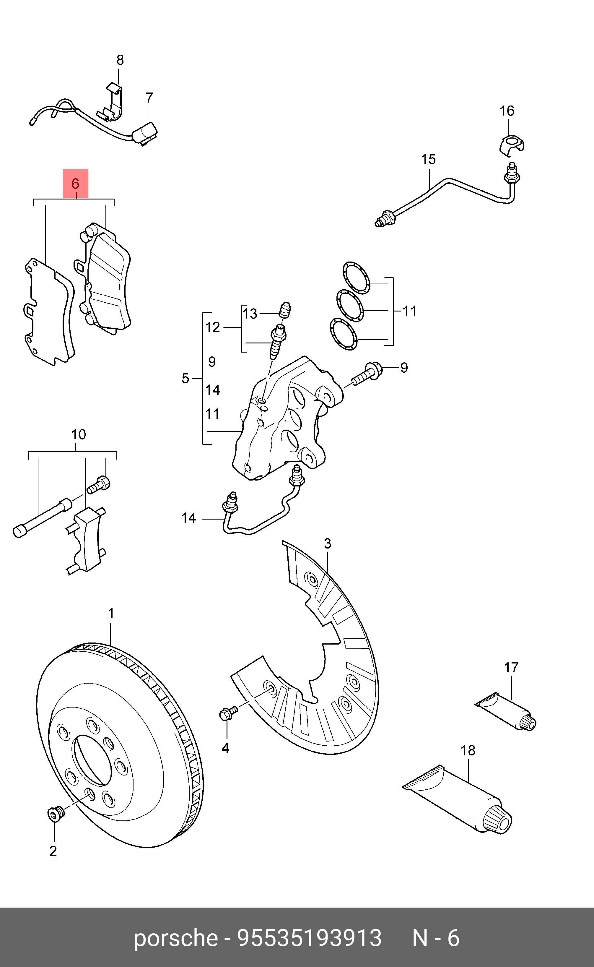 PORSCHE 955 351 939 13 BRAKE PADS