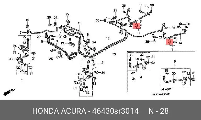 HONDA 46430-SR3-014 BRAKE HOSE