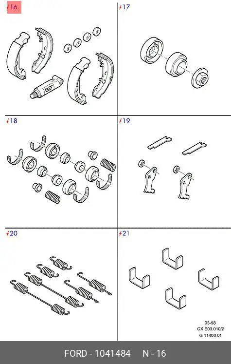 FORD 1 041 484 BRAKE SHOE