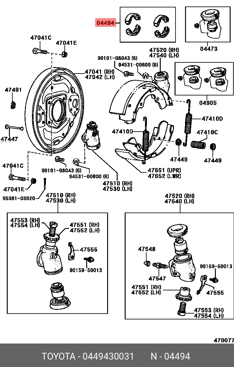 TOYOTA 04494-30031 BRAKE SHOE