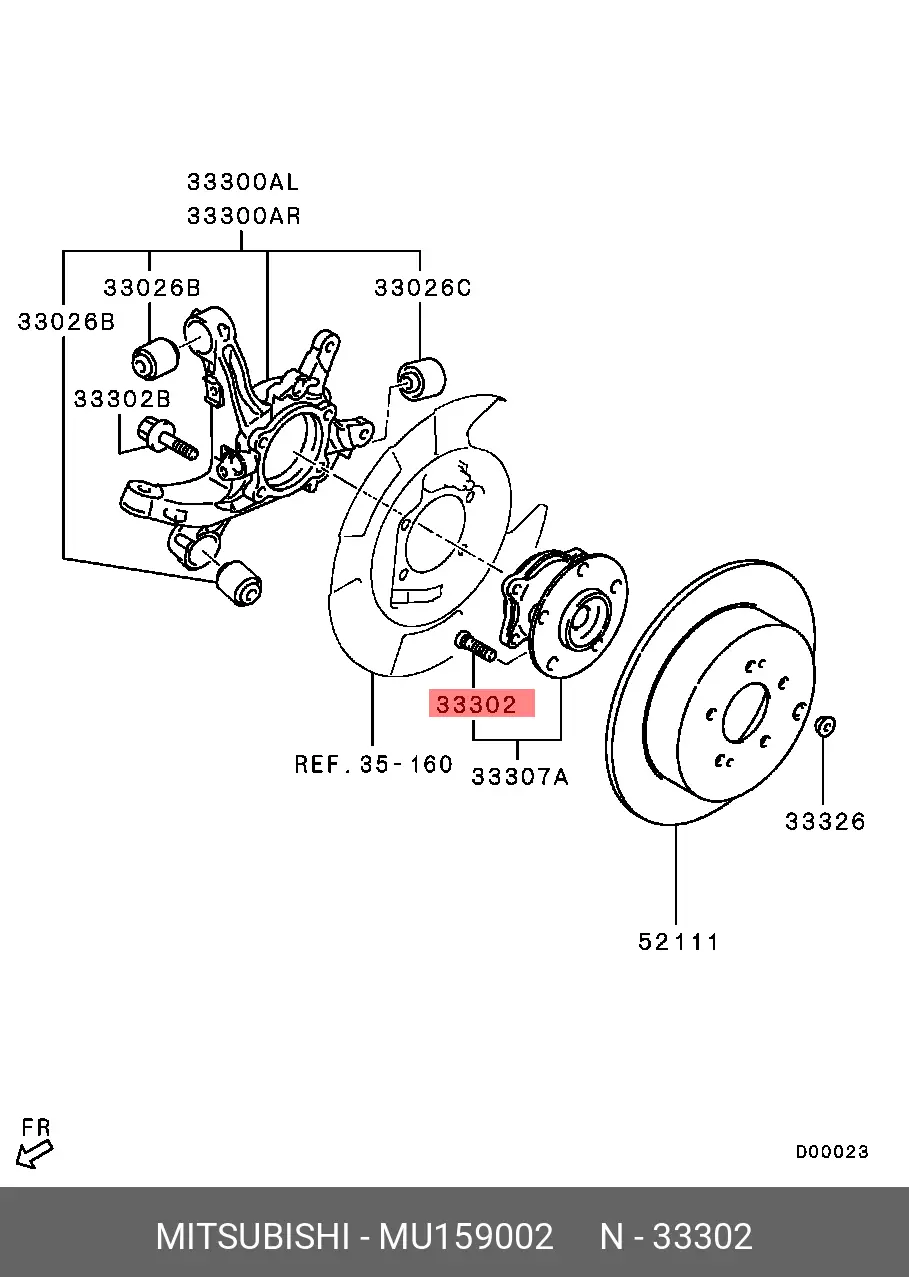 MITSUBISHI MU159002 WHEEL STUD
