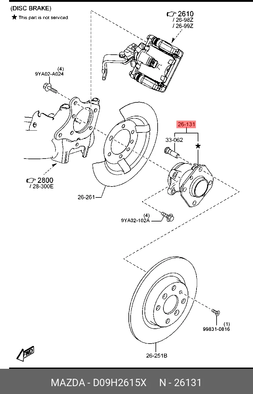 MAZDA D09H-26-15X 42410-WB002, D09H-26-15X