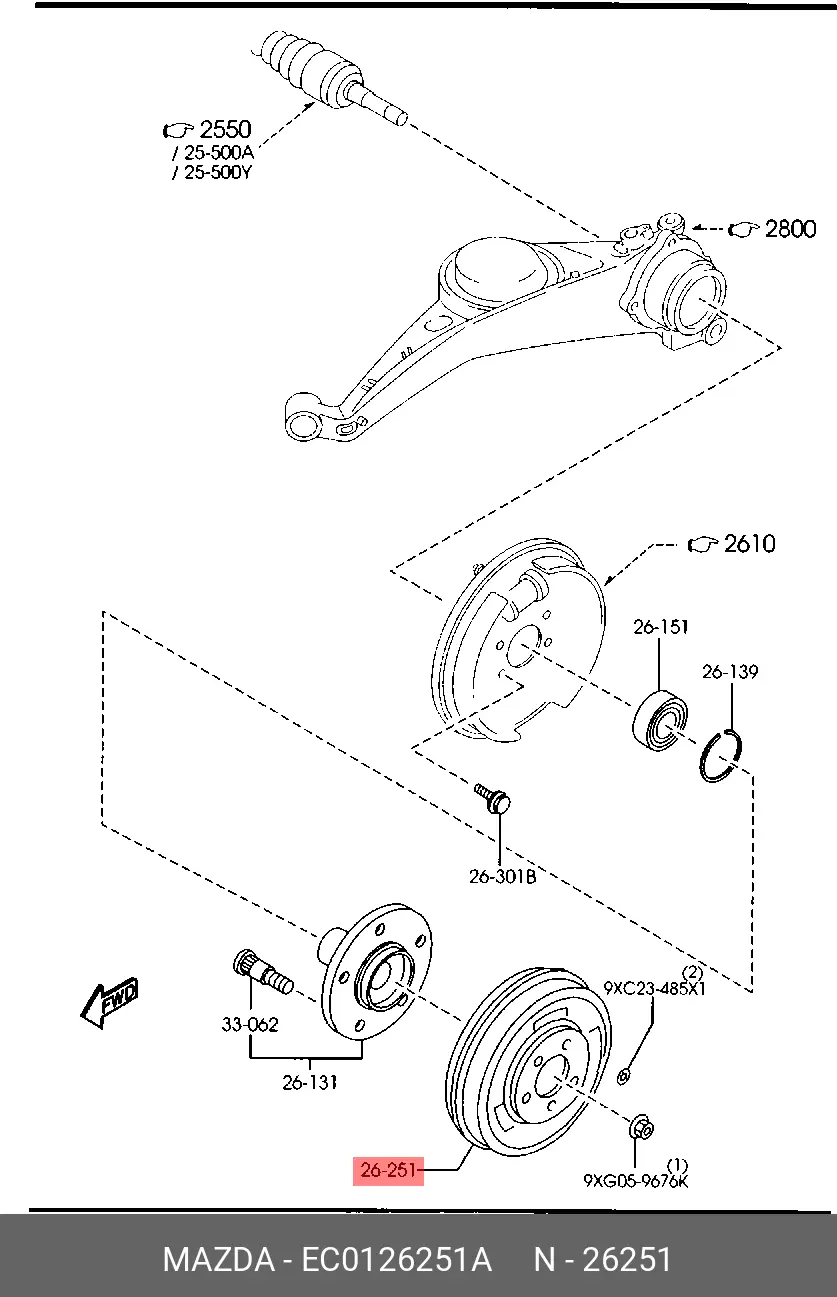 MAZDA EC01-26-251A DRUM BRAKE