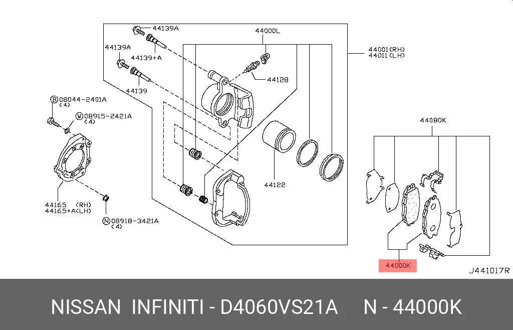 NISSAN D4060VS21A BRAKE PADS