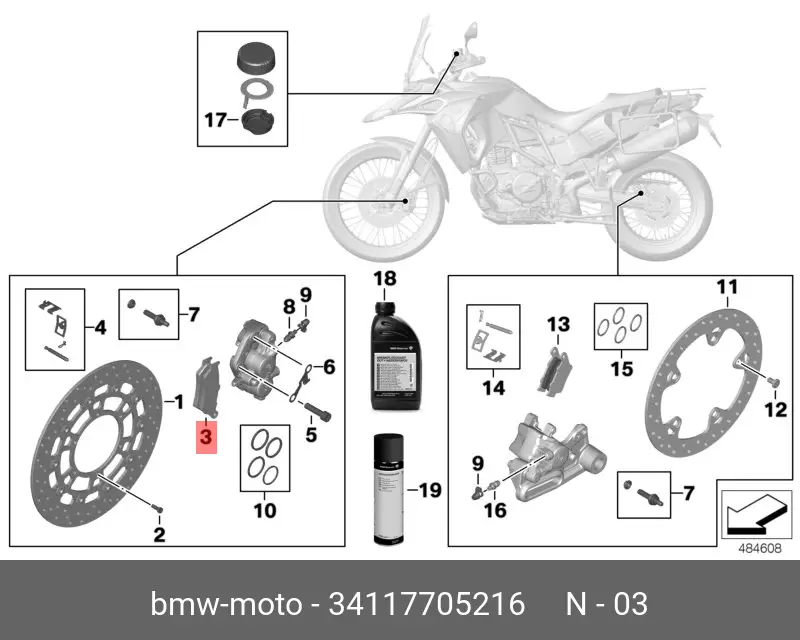 BMW 34 11 7 705 216 MOTORCYCLE BRAKE PADS