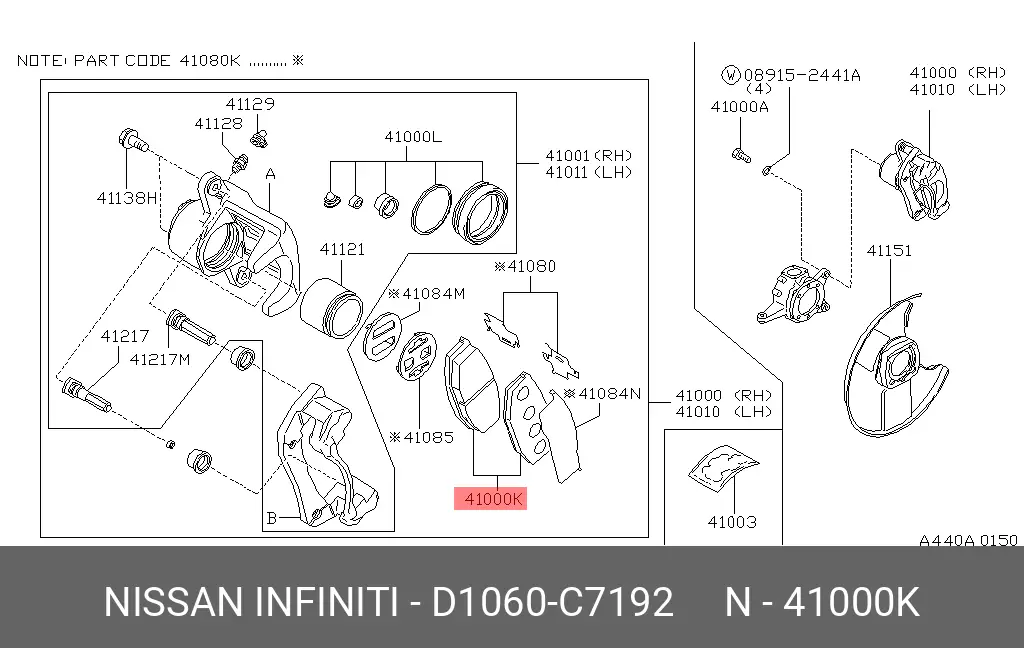NISSAN D1060-C7192 BRAKE PADS