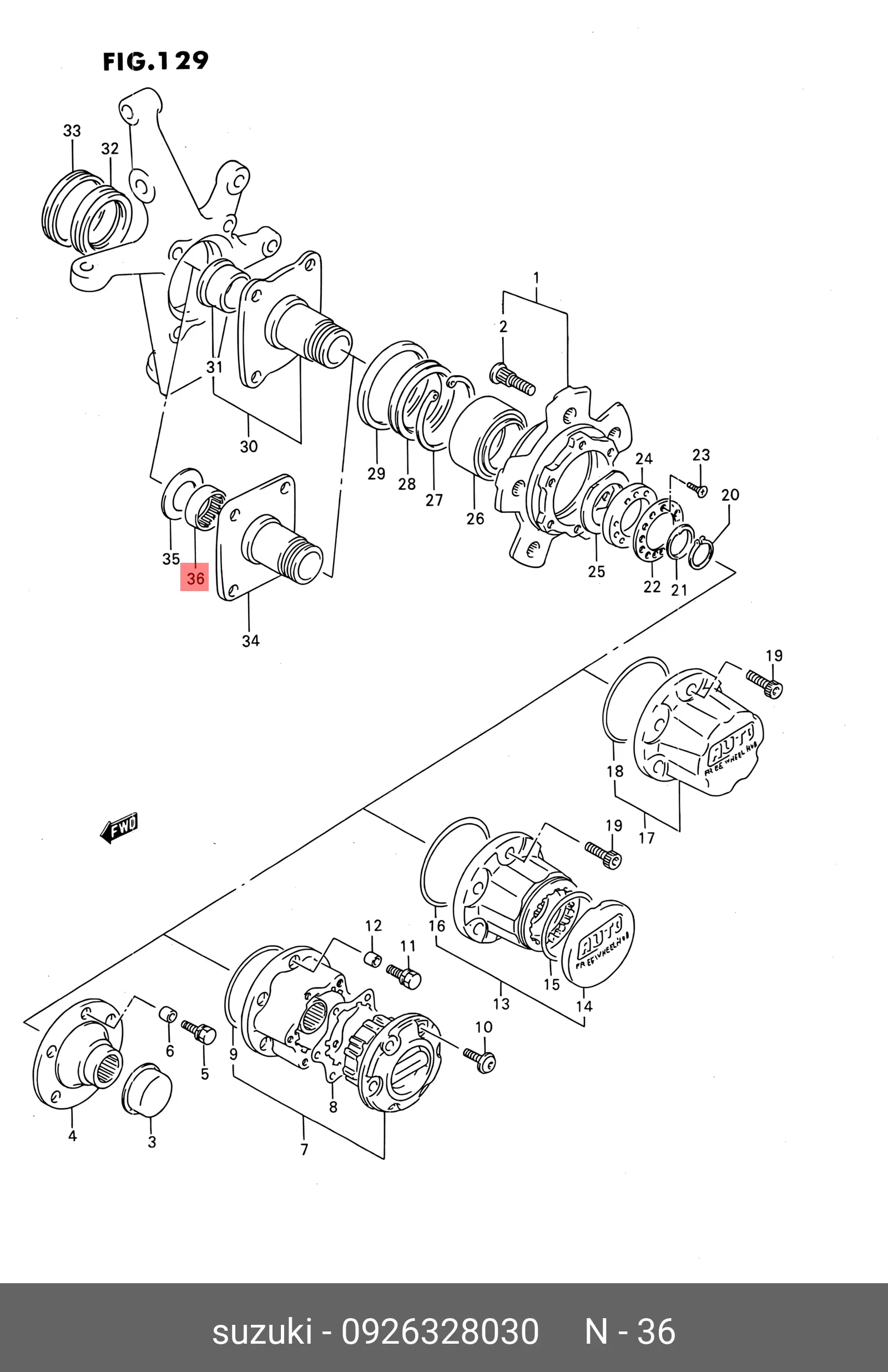 SUZUKI 09263-28030 WHEEL BEARING