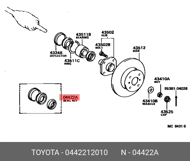 TOYOTA 04422-12010 OIL SEAL, KIT