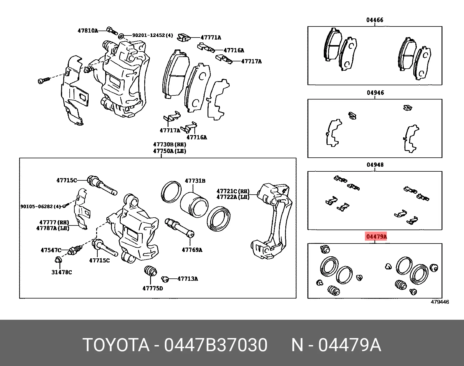 TOYOTA 0447B37030 WHEEL CALLIPER KIT