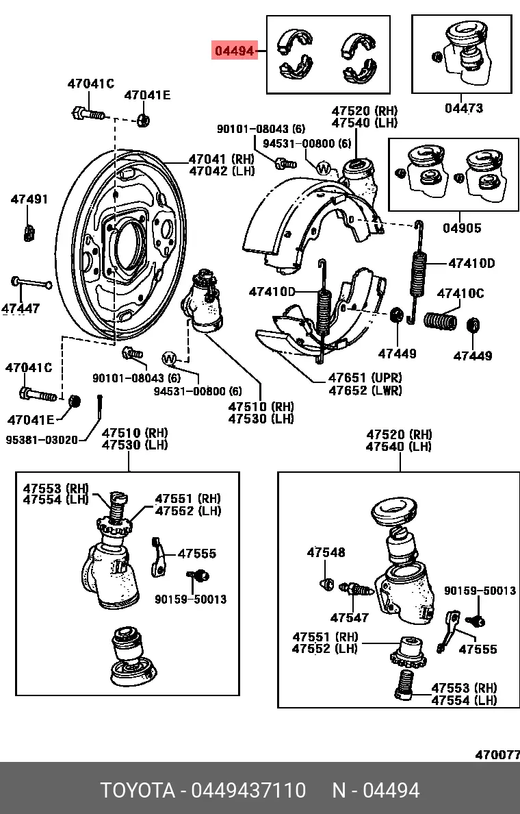 TOYOTA 04494-37110 BRAKE SHOE