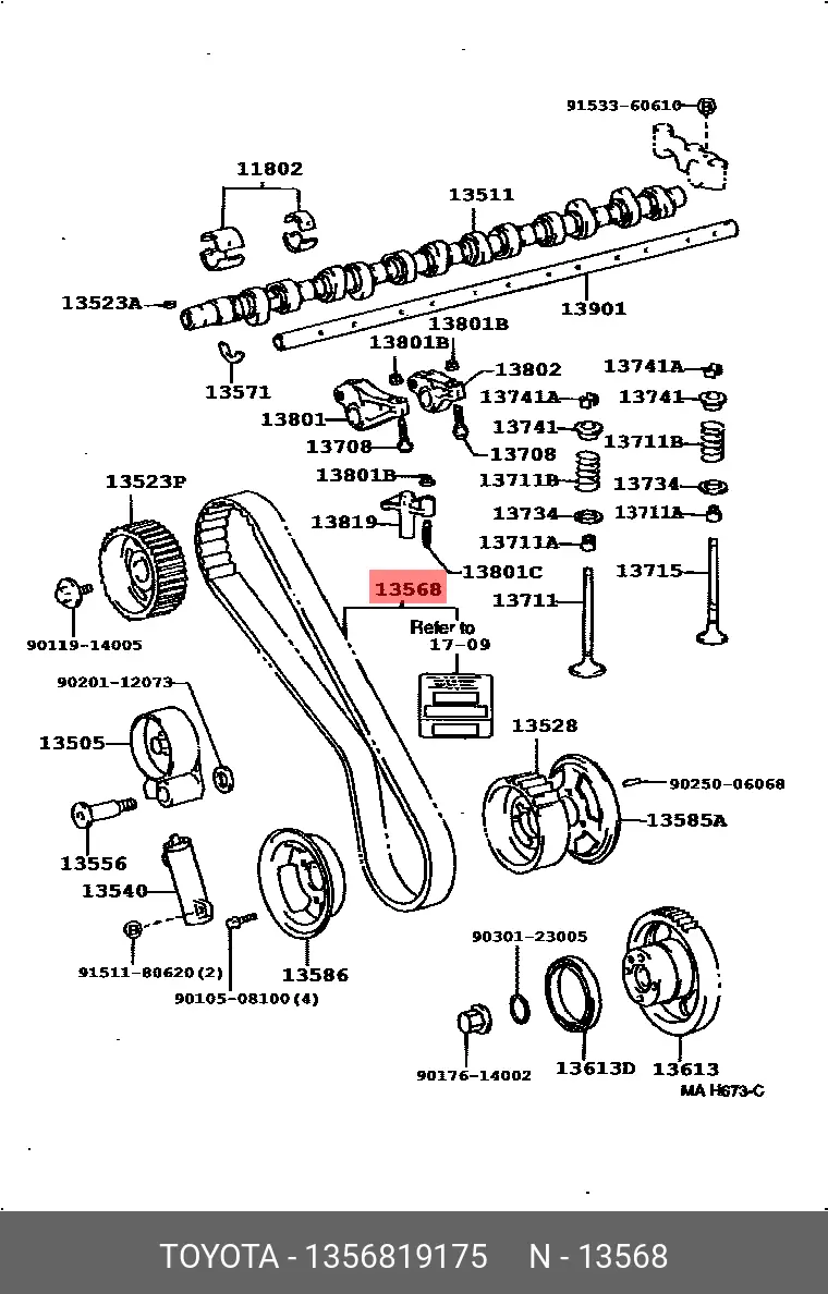 TOYOTA 1356819175 TIMING BELT